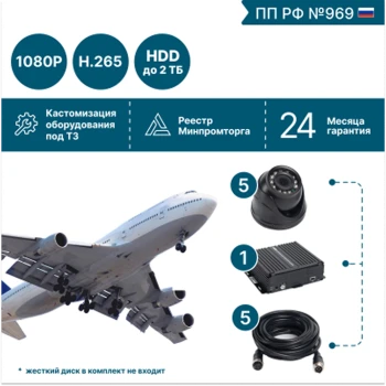 на 5 камер для общественного транспорта NSCAR BUS501 FullHD_HDD